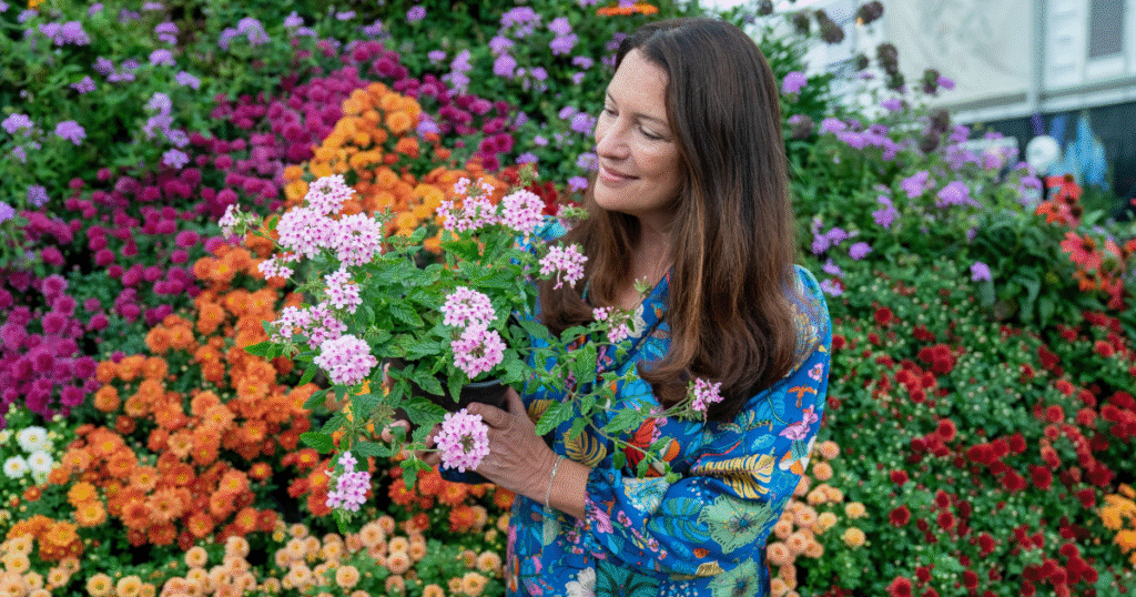 Rachel de Thame with Verbena Margaret's Memory